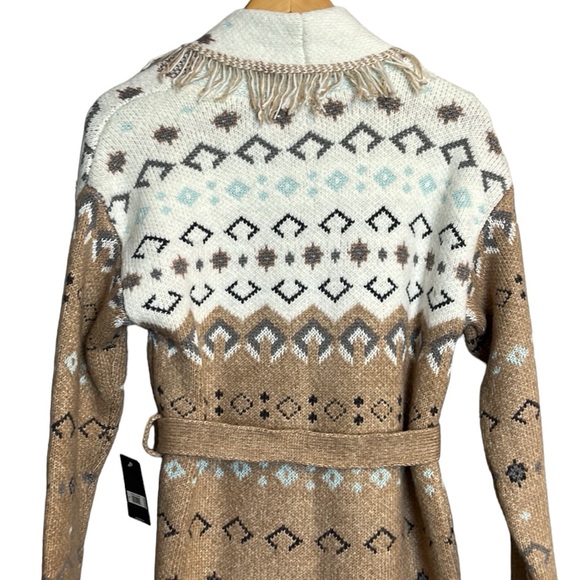 NWT LUCKY BRAND  Southwest Print Open Front Tie Cardigan Sweater Womens S - Picture 9 of 14